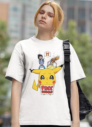 Футболка loys pockemon (pikachu free hugs wht) білий xs