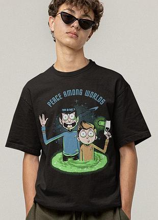 Футболка loys унисекс rick and morty (peace among worlds) черный xs