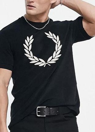 Футболка loys fred perry фред перри черная очень хорошее качество 100% хлопок xs
