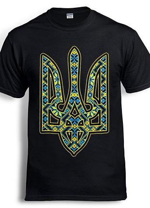 Футболка loys украина больше всего! трезубь желто-голубой черный s