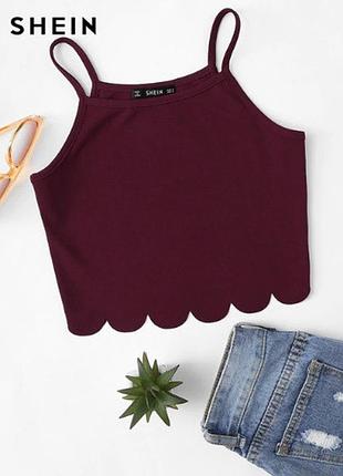 Жіноча коротка майка shein xs бордовий