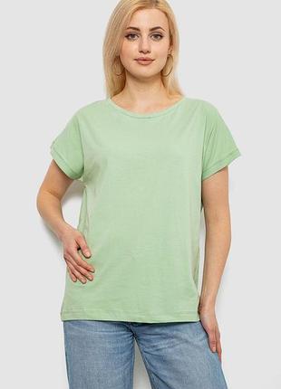 Футболка женская однотонная, цвет оливковый, 244r2300