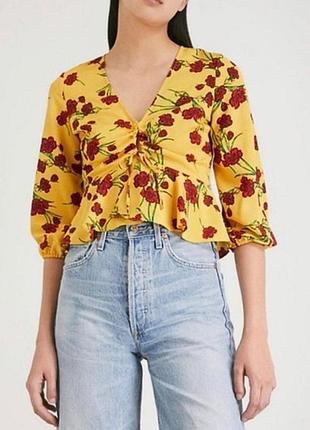 Топ жіночий у квітковий принт topshop жовтий