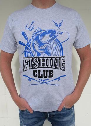 Рыбацкая футболка fishing club. футболка рыбака