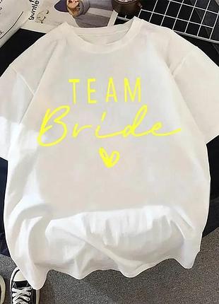 Женская стильная футболка loys оверсайз team bride фото 4 xxl