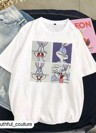 Жіноча стильна футболка loys з принтом bugs bunny m