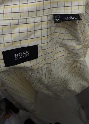Чоловіча брендова сорочка hugo boss в клітинку (розмір 39 / m)