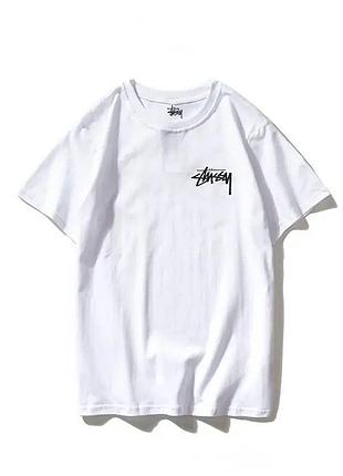 Біла футболка loys stussy стасі minimal logo стуссі унісекс xs
