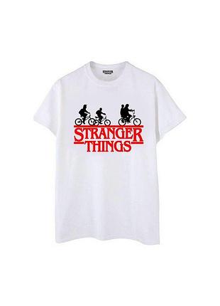 Біла футболка loys stranger things футболки дуже дивні справи унісекс чоловіча жіноча xs