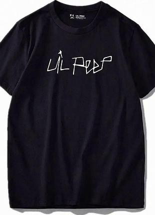 Чорна футболка loys lil peep logo футболки ліл піп унісекс бірка xs