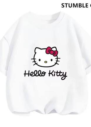 Женская футболка loys с принтом hello kitty (футболка loys женская хеллоу котти ) белый m