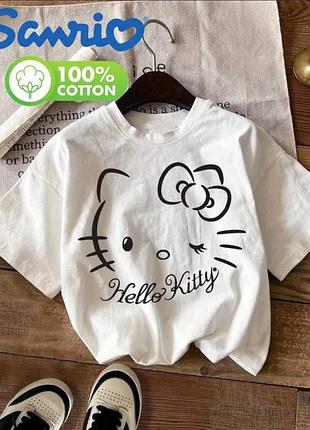 Жіноча футболка loys з принтом hello kitty ( футболка loys жіноча хеллоу кітті ) білий m