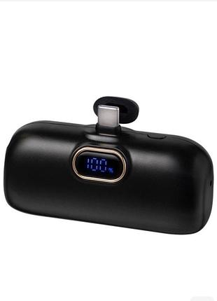 5000mah мікро павербанк power bank компактний type c iphone 15 16 17 чорний