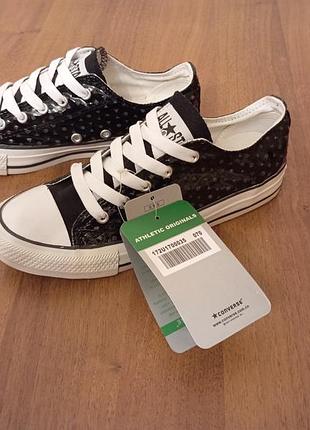 Кеди converse all star чорні лаковані | стильні жіночі кеди з блиском 39 р. (25 см) - 1000 грн