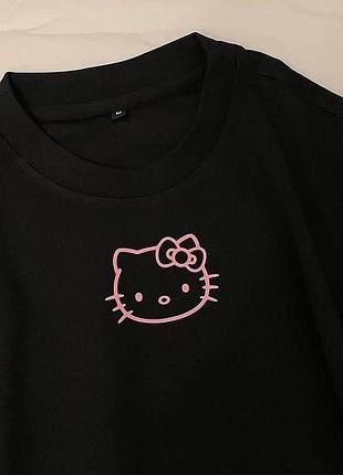 Жіноча футболка loys з принтом hello kitty ( футболка loys жіноча хеллоу кітті ) чорний xs