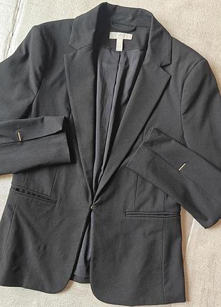 Классический черный женский пиджак / жакет от h&amp;m, размер 38 (6) xs/s