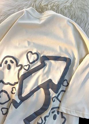 Жіночий оверсайз футболка loys з принтом little ghost printed білий l