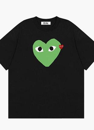 Футболка loys comme des garçons ком де грассон черная качественная 100% хлопок xs