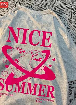 Женская футболка loys с принтом nice summer серый xl