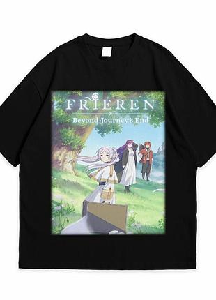 Футболка loys с принтом аниме friren черный xs