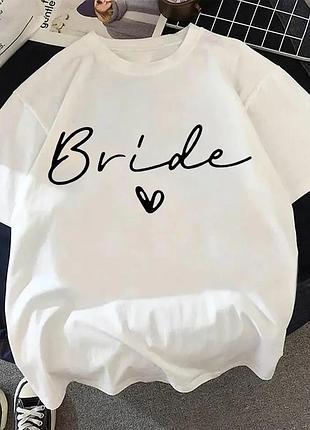 Жіноча стильна футболка loys оверсайз team bride фото 3 xl