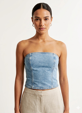 ​💙 трендовый джинсовый топ-бандо от zara 💙
