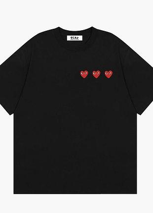 Футболка loys comme des garçons ком дез гарсон черная новая с высоким качеством 100% хлопка xs
