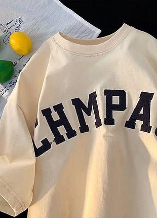 Женская футболка loys с надписью chmpas бежевый xl