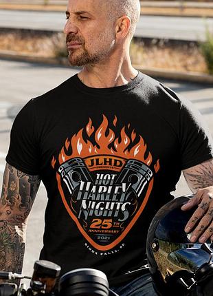Футболка loys унісекс harley davidson (hot harley nіghts sioux falls) чорний xs