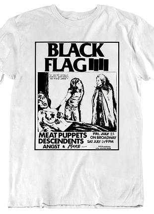 Футболка белая black flag ''meat puppets'' vintage look t-shirt l