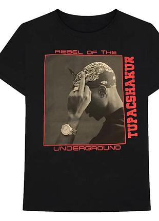 Футболка черная loys vlone x tupac rebel of the underground tee – black m