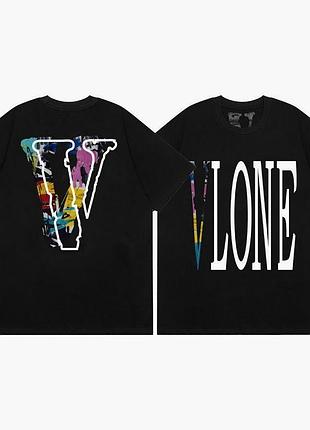 Футболка loys vlone влон черная новый качественный материал 100% бавовна xs