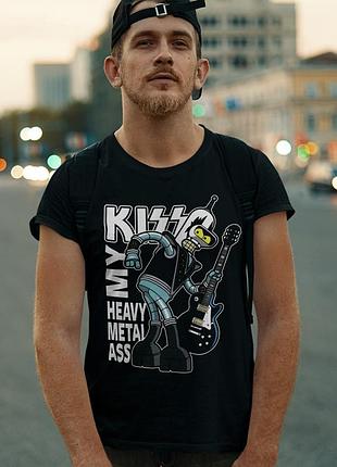 Футболка loys унісекс futurama (kiss my heavy metall ass blk) чорний xs