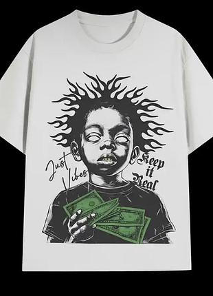 Футболка loys в стиле хип-хоп с vintage принт xxl
