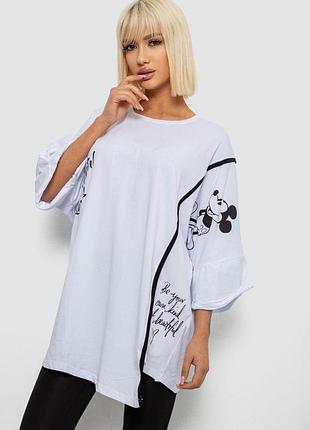 Футболка женская с принтом, цвет белый, 244r4007