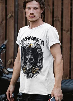 Футболка loys унисекс harley davidson (eagle scull tools wht) белый xs
