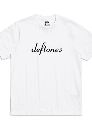 Біла футболка loys deftones minimal logo футболки дефтонс дефтонес унісекс xs
