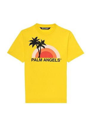 Футболка жёлтая palm angels sun • палм анджелс футболка xl