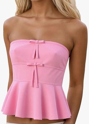 Топ розовый с бантиками zara