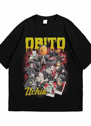Футболка loys с принтом аниме naruto obito uchiha черный xs