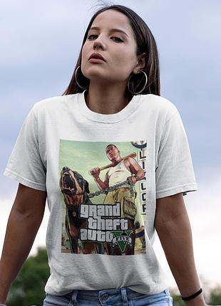 Футболка loys grand theft auto (gta five v wht) білий xs