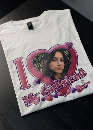 Футболка - "i love my girlfriend" з власним фото s