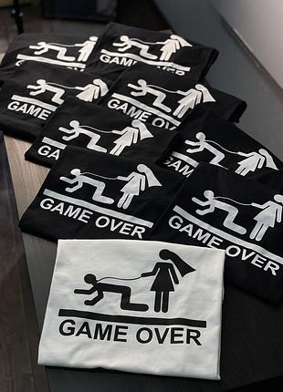 Футболки для мальчишника с дизайном - "game over" xxl