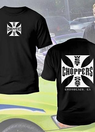 Футболка west coast choppers з байкерським принтом m, чорний