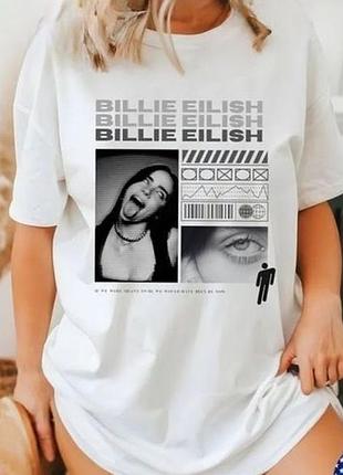 Футболка billie eilish з колажем і принтом у стилі фан-арту