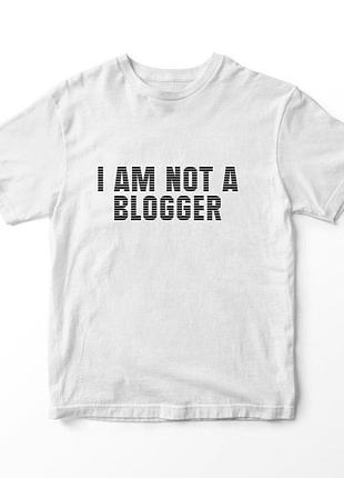 Біла жіноча футболка з малюнком i am not a blogger