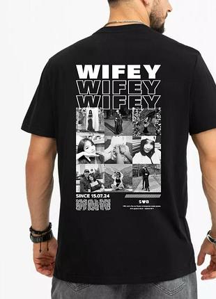 Футболка wifey, only you, my girlfriend з особистими фото та текстом | персоналізований дизайн xs, графіт