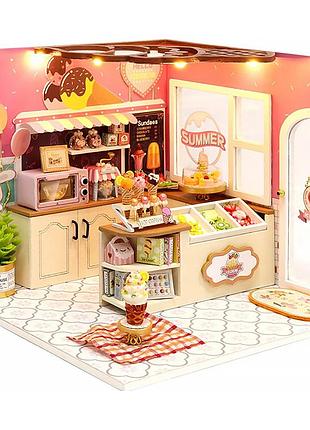 Ляльковий дім конструктор diy cute room h-023 магазин морозива щастя