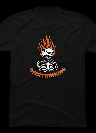 Повсякденна футболка loys з принтом skeleton overthinking xs