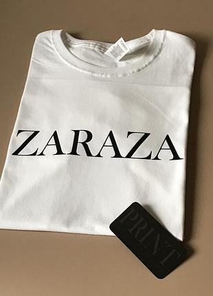 Футболка 100% бавовна з написом — zaraza